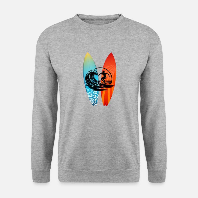 Surfer Surfbrett - Unisex Pullover - Weißgrau meliert