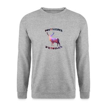 cerf poussières d étoiles - Sweat-shirt Unisexe - gris chiné - Devant - Alina (178cm) & Michal (187cm)