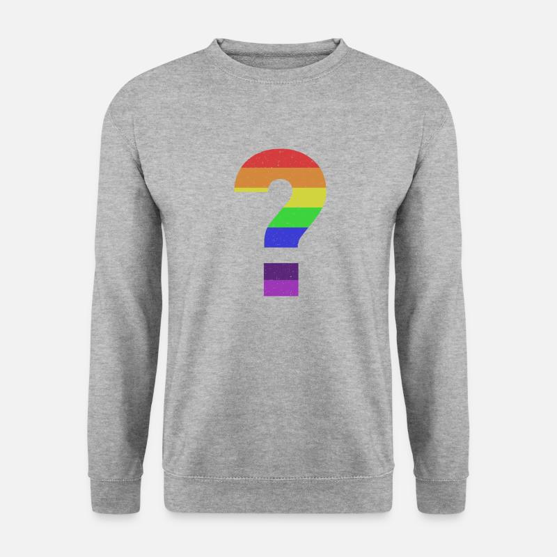 Retro Vintage Fragezeichen - Unisex Pullover - Weißgrau meliert