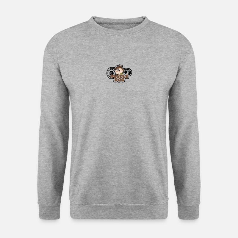 DOGS | MUSCLE DOG - Unisex Pullover - Weißgrau meliert