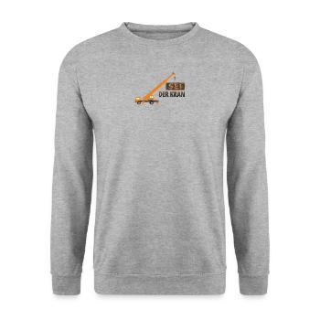 Sei der Kran - Unisex Pullover - Weißgrau meliert - Vorne - Alina (178cm) & Michal (187cm)