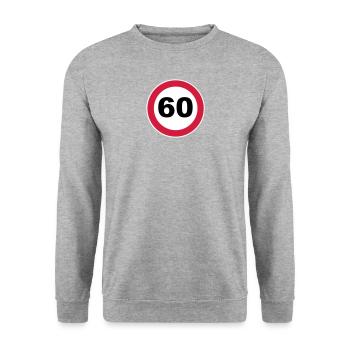 60. Geburtstag - Unisex Pullover - Weißgrau meliert - Vorne - Alina (178cm) & Michal (187cm)