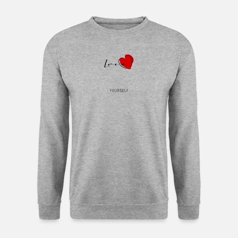 love yourself - Unisex Pullover - Weißgrau meliert
