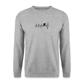 Herzschlag mir Fahrrad, Rennrad - Unisex Pullover - Weißgrau meliert - Vorne - Alina (178cm) & Michal (187cm)