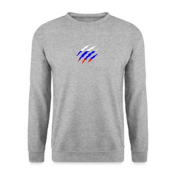 Claw Klaue Laender Russia png - Unisex Sweatshirt - salt & pepper - Front - Alina (178cm) & Michal (187cm)