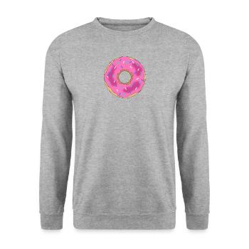 Donut - Unisex Pullover - Weißgrau meliert - Vorne - Alina (178cm) & Michal (187cm)