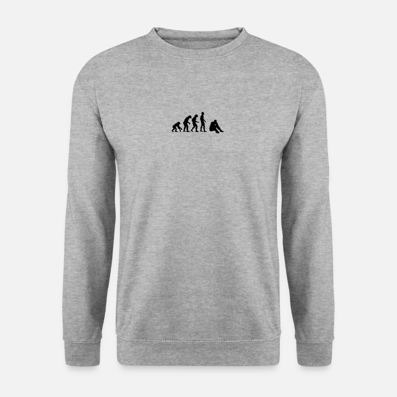 Evolution Depressionen - Unisex Pullover - Weißgrau meliert