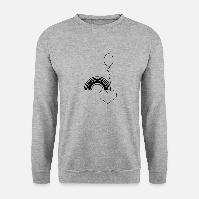 Die Reise mit dem Luftballon - Unisex Pullover - Weißgrau meliert