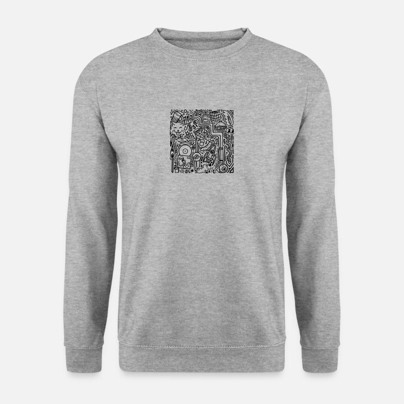 Doodles - Unisex Pullover - Weißgrau meliert