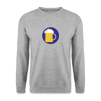 beer - Unisex Pullover - Weißgrau meliert - Vorne - Alina (178cm) & Michal (187cm)