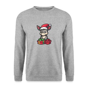 Esel Weihnachten Geschenke - Unisex Pullover - Weißgrau meliert - Vorne - Alina (178cm) & Michal (187cm)
