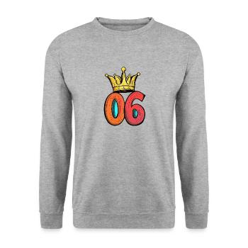 Couronne à 6 chiffres - Sweat-shirt Unisexe - gris chiné - Devant - Alina (178cm) & Michal (187cm)