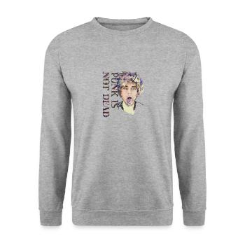 Punk, Punk n’est pas, mort, Punks, Rock, Punkrock, mac - Sweat-shirt Unisexe - gris chiné - Devant - Alina (178cm) & Michal (187cm)