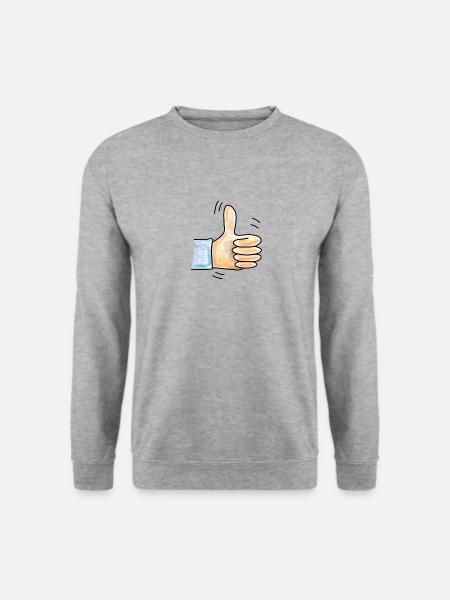Daumen hoch - Unisex Pullover - Weißgrau meliert