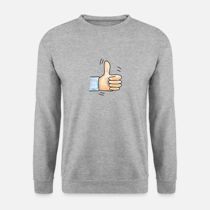 Daumen hoch - Unisex Pullover - Weißgrau meliert
