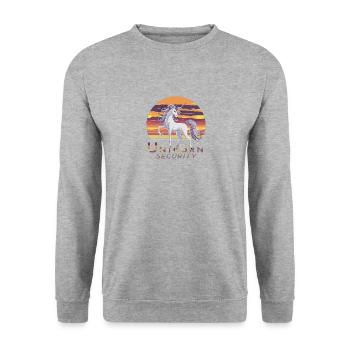 Sécurité des licornes Devise de la licorne Sécurité des licornes - Sweat-shirt Unisexe - gris chiné - Devant - Alina (178cm) & Michal (187cm)