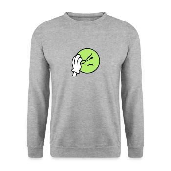Emoticon Frustration / facepalm emoji (3c) - Unisex Sweatshirt - salt & pepper - Front - Alina (178cm) & Michal (187cm)