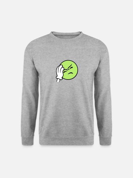 Emoticon Frustration / facepalm emoji (3c) - Unisex Sweatshirt - salt & pepper
