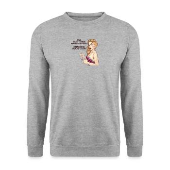 Pin-Up Girl / Rockabilly / 50s: I´m Not The Girl - Unisex Pullover - Weißgrau meliert - Vorne - Alina (178cm) & Michal (187cm)
