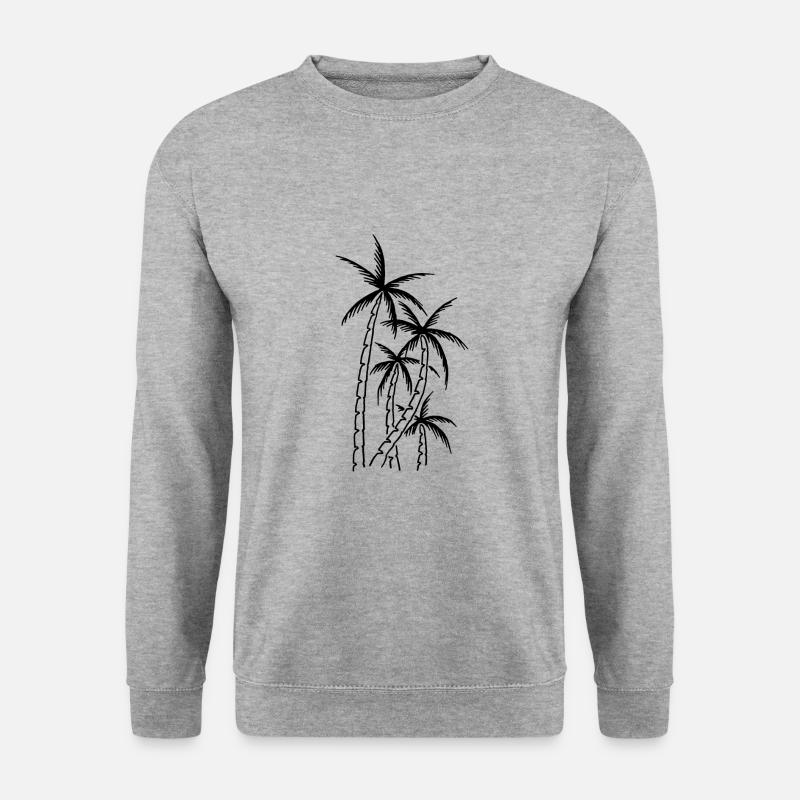 Palmen - Unisex Pullover - Weißgrau meliert