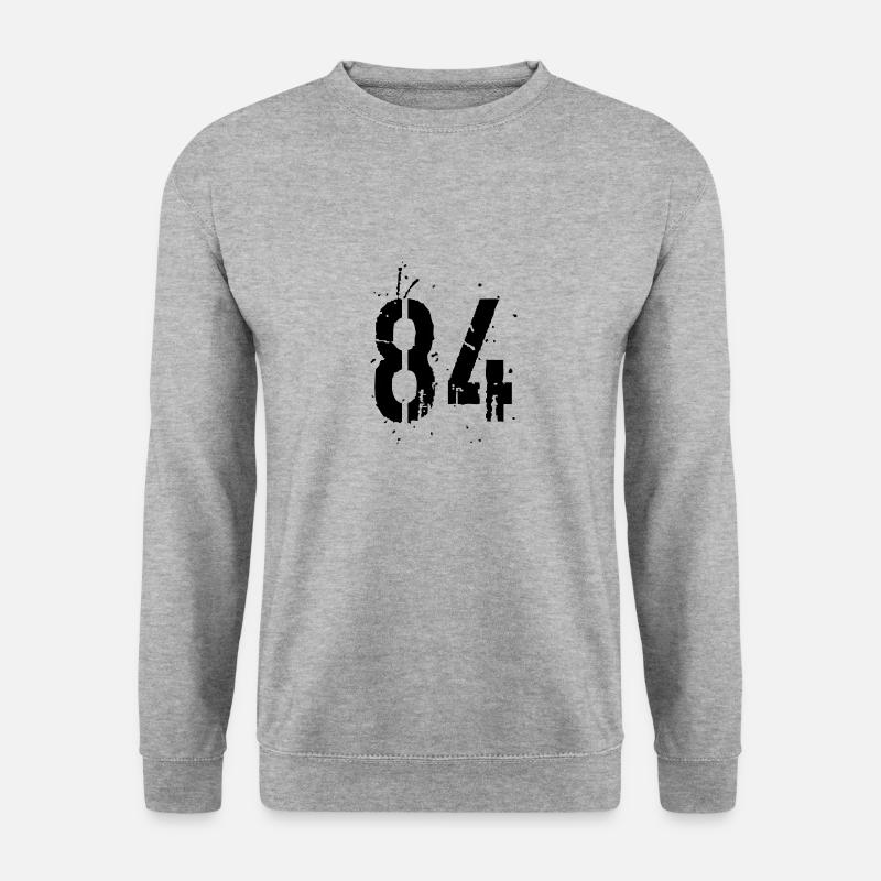Nummer 84 - Unisex Pullover - Weißgrau meliert