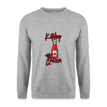 Ketchup Queen 3 - Unisex Pullover - Weißgrau meliert - Vorne - Alina (178cm) & Michal (187cm)