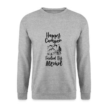 Un campeur heureux alimenté par l’alcool 2 - Sweat-shirt Unisexe - gris chiné - Devant - Alina (178cm) & Michal (187cm)