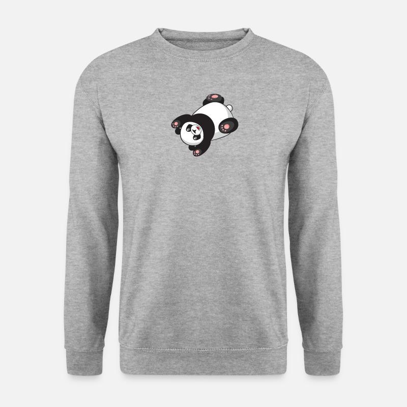 Panda - Unisex Pullover - Weißgrau meliert
