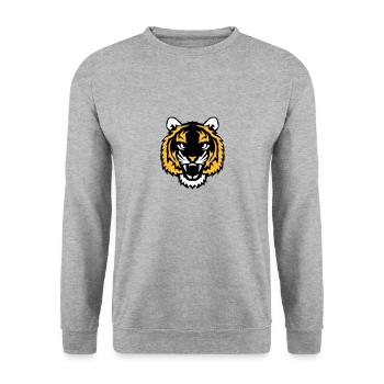 tigre animal sauvage 28012 - Sweat-shirt Unisexe - gris chiné - Devant - Alina (178cm) & Michal (187cm)