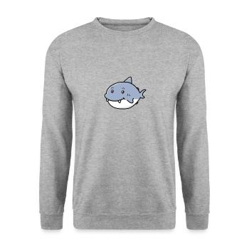 Cute Shark - Sweat-shirt Unisexe - gris chiné - Devant - Alina (178cm) & Michal (187cm)