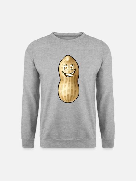 Erdnuss Nüsse Emotion witzig fröhlich Kinder Baby - Unisex Pullover - Weißgrau meliert