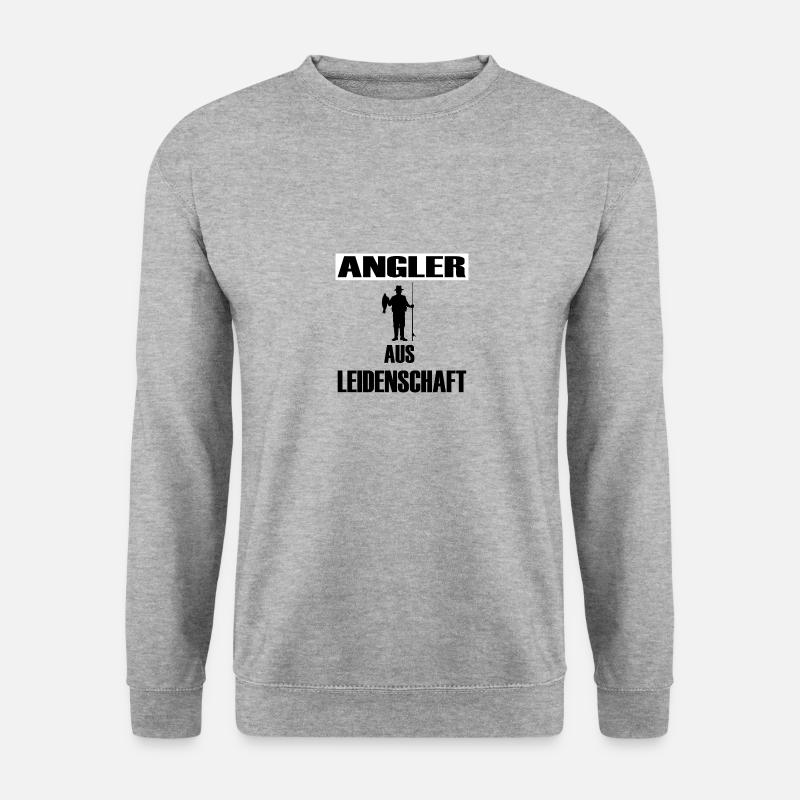 Angeln - Unisex Pullover - Weißgrau meliert