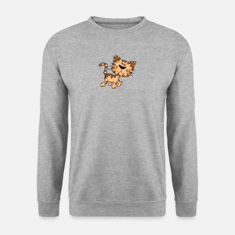Katzen - Unisex Pullover - Weißgrau meliert