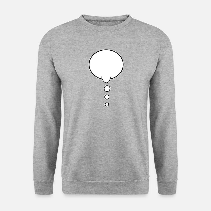 Denkblase Design - Unisex Pullover - Weißgrau meliert