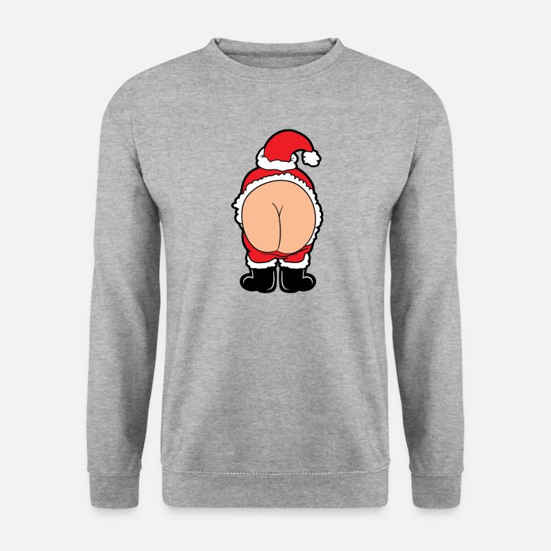 Lustiges Weihnachtsmotiv - Unisex Pullover - Weißgrau meliert