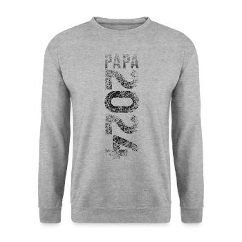 Papa 2024 Dad 24 Vater Baby Papa 2024 - Unisex Pullover - Weißgrau meliert - Vorne - Alina (178cm) & Michal (187cm)