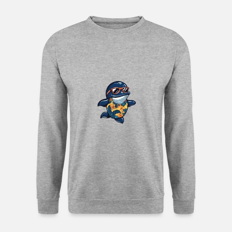 Whale Comic Vacation - Unisex Sweatshirt - salt & pepper