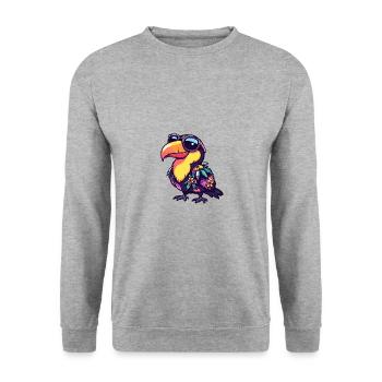 Toucan oiseau bande dessinée vacances - Sweat-shirt Unisexe - gris chiné - Devant - Alina (178cm) & Michal (187cm)
