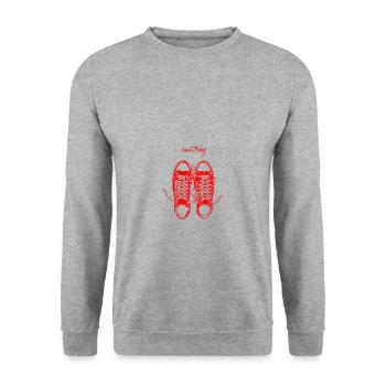 Sneaker shoestring - Sweat-shirt Unisexe - gris chiné - Devant - Alina (178cm) & Michal (187cm)