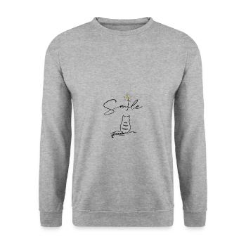 Smile avec chat - Sweat-shirt Unisexe - gris chiné - Devant - Alina (178cm) & Michal (187cm)