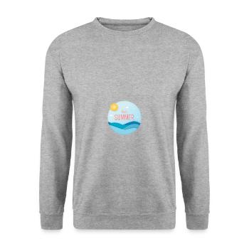 Hello summer Hello summer T Shirt Print - Unisex Sweatshirt - salt & pepper - Front - Alina (178cm) & Michal (187cm)
