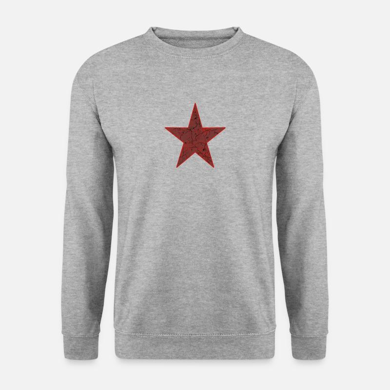 Stern rot - Unisex Pullover - Weißgrau meliert