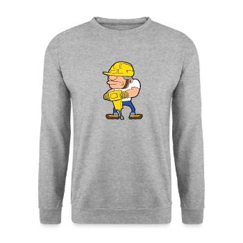 Travailleur de la construction chantier de construction - Sweat-shirt Unisexe - gris chiné - Devant - Alina (178cm) & Michal (187cm)
