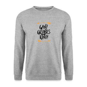 Sprüche Ganz großes Kino - Unisex Pullover - Weißgrau meliert - Vorne - Alina (178cm) & Michal (187cm)
