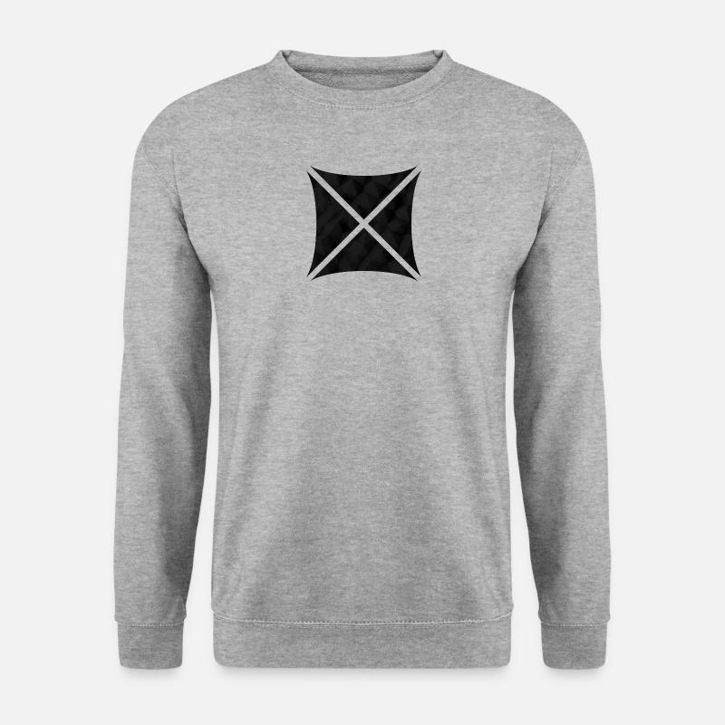 Conception polygonale abstraite noire - Sweat-shirt Unisexe - gris chiné