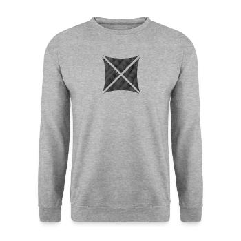 Abstract Polygon Design Gray - Unisex Sweatshirt - salt & pepper - Front - Alina (178cm) & Michal (187cm)
