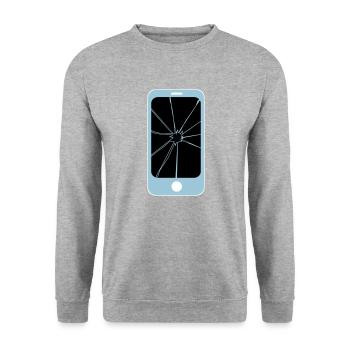 spider app - Unisex Sweatshirt - salt & pepper - Front - Alina (178cm) & Michal (187cm)