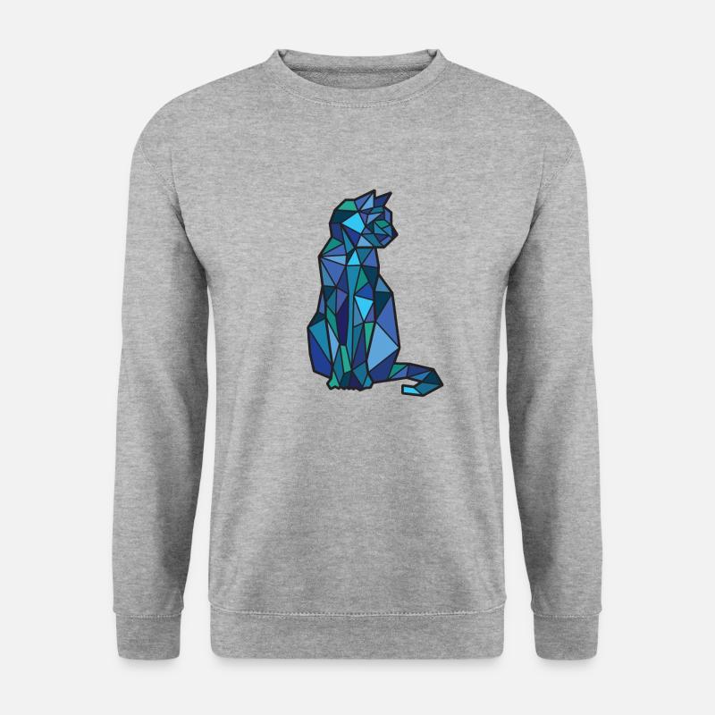 catty blue - Unisex Pullover - Weißgrau meliert