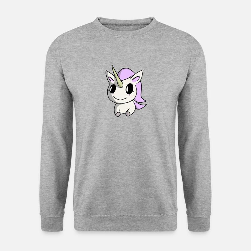 Kleines Einhorn - Unisex Pullover - Weißgrau meliert