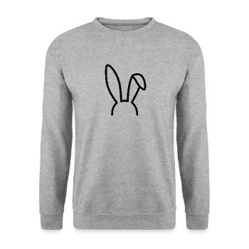 Bad Bunny Design - Unisex Pullover - Weißgrau meliert - Vorne - Alina (178cm) & Michal (187cm)